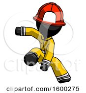 Poster, Art Print Of Black Firefighter Fireman Man Action Hero Jump Pose