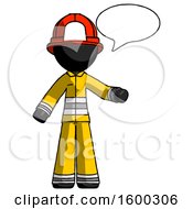 Poster, Art Print Of Black Firefighter Fireman Man With Word Bubble Talking Chat Icon