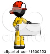 Poster, Art Print Of Black Firefighter Fireman Man Presenting Large Envelope