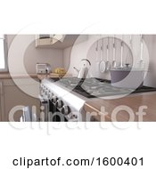 Clipart Of A 3d Kitchen Interior Royalty Free Illustration by KJ Pargeter