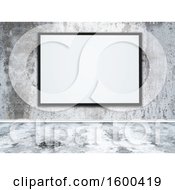 Poster, Art Print Of 3d Blank Picture Frame On A Concrete Wall