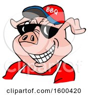 Poster, Art Print Of Pig Wearing A Bbq Hat And Sunglasses