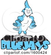 Bird School Mascot Over Bluejays Text