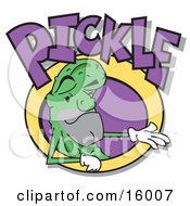 Pickle Character Wearing Gloves Clipart Illustration