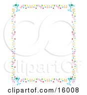Poster, Art Print Of Stationery Border Of Confetti And Martini Glasses Clipart Illustration