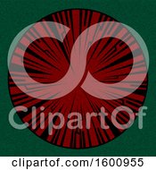 Poster, Art Print Of Tribal Spiked Red Circle On Green