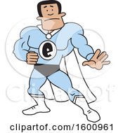 Clipart Of A Cartoon Black Male Captain Environment Super Hero Royalty Free Vector Illustration by Johnny Sajem