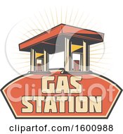 Poster, Art Print Of Gas Station Over A Frame