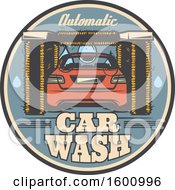 Clipart Of A Rear View Of A Vehicle In A Car Wash Royalty Free Vector Illustration