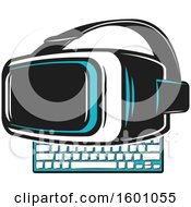 Poster, Art Print Of Computer Keyboard And Virtual Reality Glasses