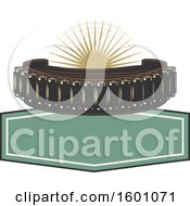 Clipart Of A Hunting Ammo Belt Over A Frame Royalty Free Vector Illustration