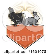 Clipart Of A Grouse And Rabbit Over A Frame Royalty Free Vector Illustration by Vector Tradition SM