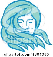Clipart Of A Polynesian Woman With Long Flowing Hair Royalty Free Vector Illustration