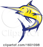 Poster, Art Print Of Yellow And Blue Marlin Fish Mascot