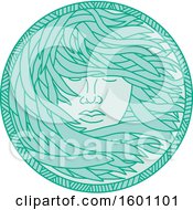 Poster, Art Print Of Polynesian Woman With Long Flowing Sea Kelp Hair