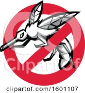 Poster, Art Print Of Mosquito In A Prohibited Symbol