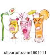 Poster, Art Print Of Flirty Straw Being Rejected By Three Female Drinks
