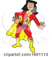 Poster, Art Print Of Cartoon Black Female Super Hero With A Letter H On Her Suit