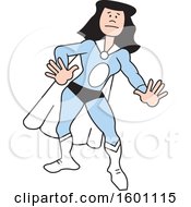 Clipart Of A Cartoon White Female Super Hero Royalty Free Vector Illustration by Johnny Sajem