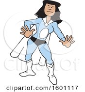 Clipart Of A Cartoon Black Female Super Hero Royalty Free Vector Illustration by Johnny Sajem