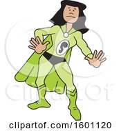 Poster, Art Print Of Cartoon Black Captain Safety Female Super Hero With A Letter S On Her Suit
