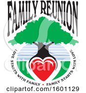 Family Reunion Tree With A Heart As The Roots And Text