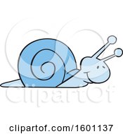 Clipart Of A Cartoon Blue Snail Royalty Free Vector Illustration by Johnny Sajem
