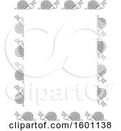 Poster, Art Print Of Border Of Cartoon Grayscale Snails