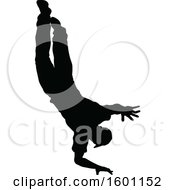 Clipart Of A Silhouetted Male Dancer Royalty Free Vector Illustration