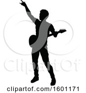 Poster, Art Print Of Silhouetted Male Guitarist