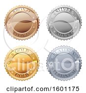Clipart Of Bronze Silver Gold And Platinum Medals Royalty Free Vector Illustration
