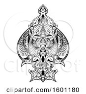 Clipart Of A Black And White Ace Of Spades Design Royalty Free Vector Illustration