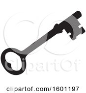 Clipart Of A Black And White Heart Skeleton Key Royalty Free Vector Illustration
