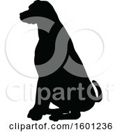 Clipart Of A Silhouetted Dog Royalty Free Vector Illustration