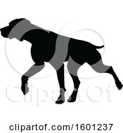 Clipart Of A Silhouetted Dog Royalty Free Vector Illustration