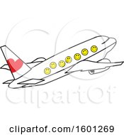 Poster, Art Print Of Cartoon Airplane With Happy Faces