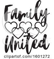 Black And White Family United Design With Connected Hearts