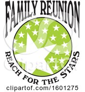 Poster, Art Print Of Green Black And White Family Reunion Reach For The Stars Design
