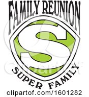 Poster, Art Print Of Green Black And White Family Reunion Super Family S Shield Design
