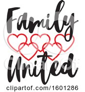 Poster, Art Print Of Family United Design With Connected Red Hearts