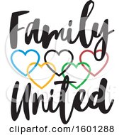 Poster, Art Print Of Family United Design With Connected Colorful Hearts