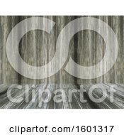 Clipart Of A 3d Wood Surface And Wall Royalty Free Illustration