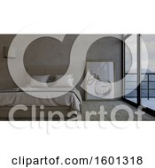 Clipart Of A 3d Bedroom Interior Royalty Free Illustration