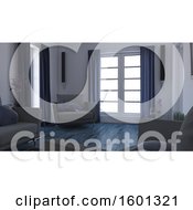 Clipart Of A 3d Living Room Interior Royalty Free Illustration