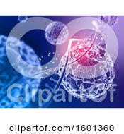 Clipart Of A 3d Dna Strand And Viruses Royalty Free Illustration