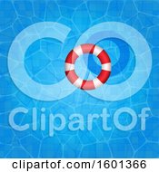Clipart Of A Life Buoy Floating In A Swimming Pool Royalty Free Vector Illustration