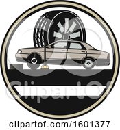 Poster, Art Print Of Car And Tire Repair Design