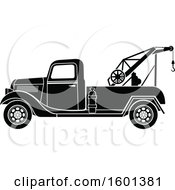 Black And White Vintage Tow Truck