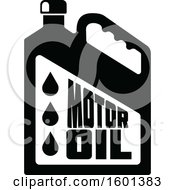 Clipart Of A Black And White Jug Of Motor Oil Royalty Free Vector Illustration