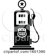 Poster, Art Print Of Black And White Gas Pump